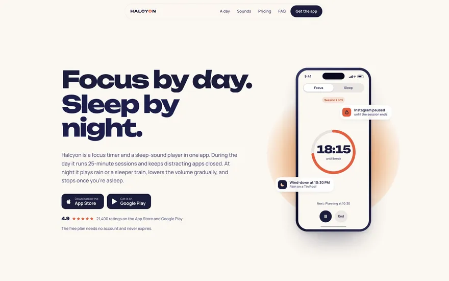 Demo landing page for a mobile app