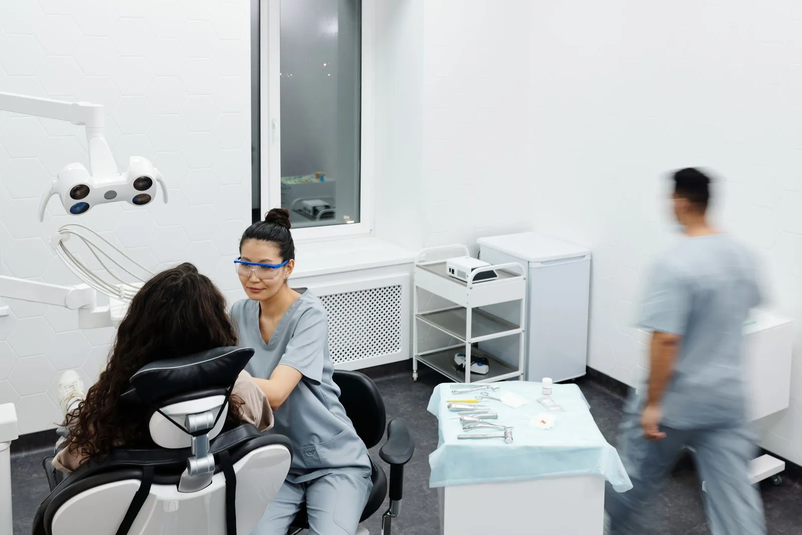 Hygienist during a professional cleaning