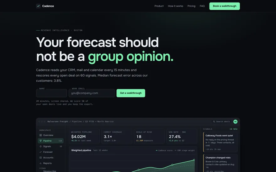 Demo landing page for a B2B SaaS